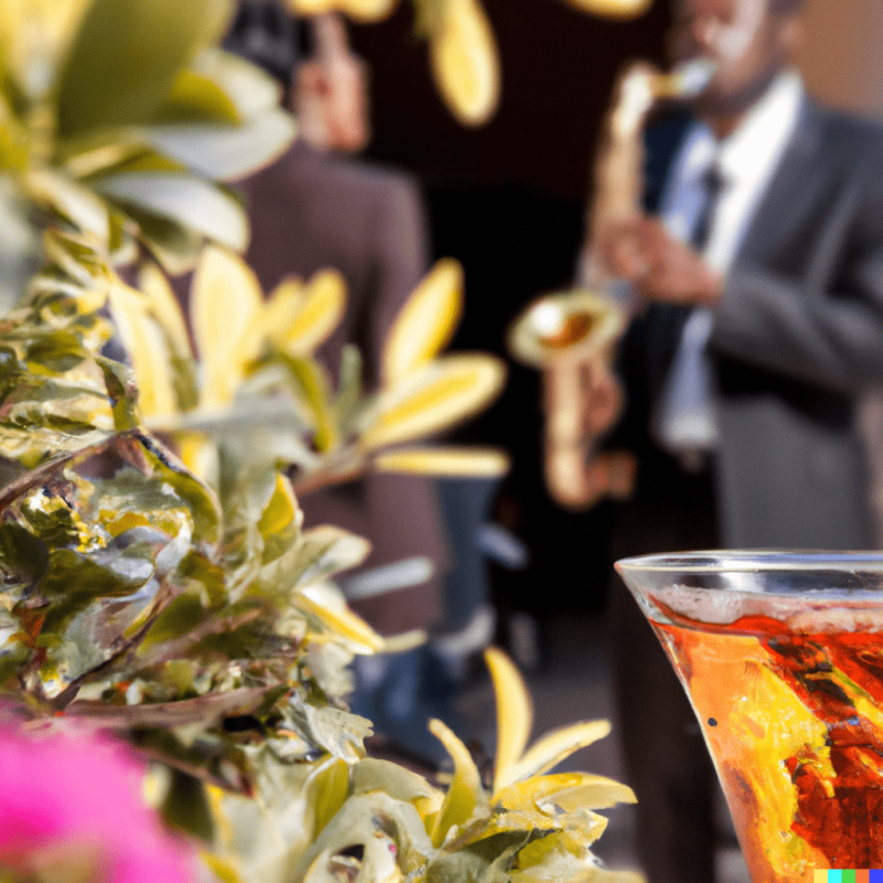 saxophone player playing during cocktail hour